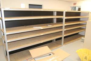 lot 817 image: Lot of (2) MetalWood Shelving Units