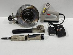 lot 49 image: Mr. Heater, Stapler, Cordless Screwdriver