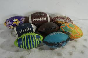 Assorted Footballs - Carolina Panthers, Gophers, Vikings, Cowboys