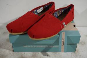 NEW Toms Alpargata Red Canvas Shoes - Womens 7.5