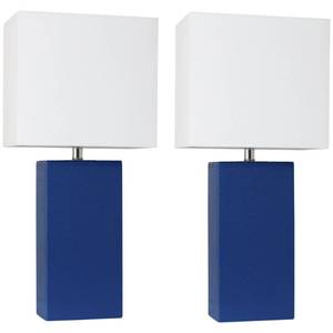 NEW Elegant Designs Modern Leather Table Lamp 2 Pack
