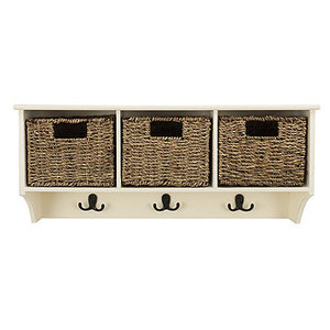 NEW Safavieh Finley Hanging 3 Basket Coat Hanger