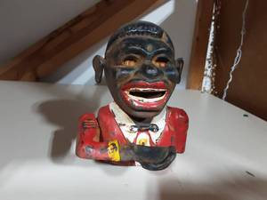 Black Americana Jolly Mechanical Bank (Hand Painted) 5-12 Tall