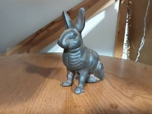 Vintage Cast Iron Still Bank Rabbit 4x4