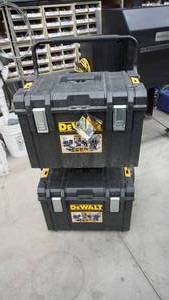 lot 62 image: Two DeWalt Tool Boxes On A Dolly