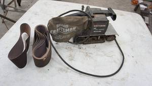 lot 109 image: Sears Craftsman 1 HP   3 Belt Sander W Extra Sand Paper