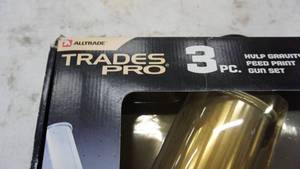 lot 138 image: 3 Piece Trades Pro Gravity Feed Full Size Paint Gun Set