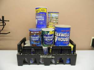 lot 16 image: LARGE COLLECTION OF VINTAGE MAXWELL HOUSE COFFEE CANS - Tin Coffee Cans - COOL SET - SEE PICTURES