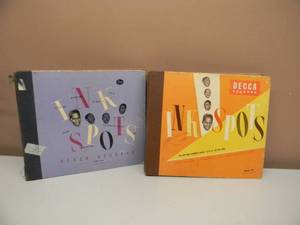 lot 24 image: VINTAGE 1946 ALBUM SET NO. A-477 & 1947 ALBUM SET  A-594 DECCA RECORDS INK SPOTS 78 RPM - ALSO 3 INK SPOTS 78 RPM WITH ORIGINLA PAPER CASE - FANTASTIC OLD SCHOOL SET - SEE PICTURES