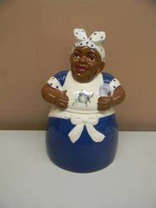 lot 49 image: Casa Vero By ACK Hand Painted Cookie Jar  Canister - Large Approx 13 - NICE - COOL PIECE - SEE PICTURES