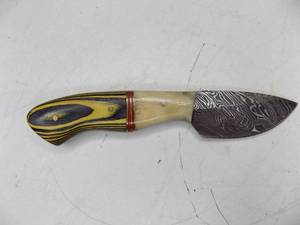 Handmade Damascus Steel Knife & Sheath With Custom Handle