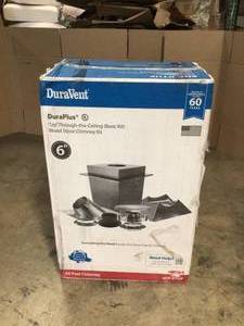 DuraVent 6 in. x 17 in. Triple-Wall Chimney Pipe Up Through the Ceiling Basic Install Kit see pictures