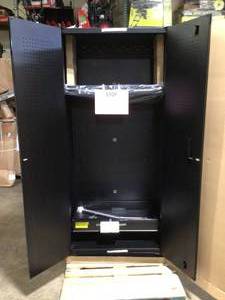 Husky Heavy Duty Welded 20-Gauge Steel Freestanding Garage Cabinet in Black (36 in. W x 81 in. H x 24 in. D)