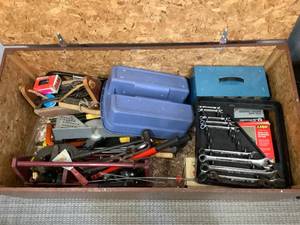 Wooden Box filled with Tools
