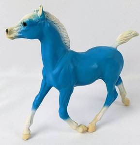 lot 2 image: 1996 Customized  Signed Breyer Blue Running Foal - Wedgewood Blue