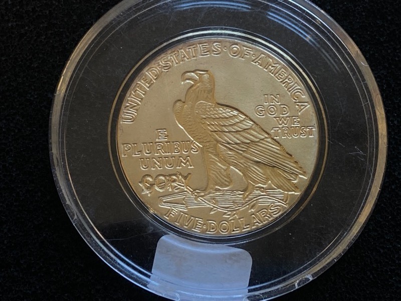 1929 $5 Gold Plated Copy
