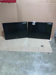 lot 4 image: Husky 2-Pack Steel Pegboard Set in Black (36 in. W x 26 in. H) for Ready-to-Assemble Steel Garage Storage System. See Pictures