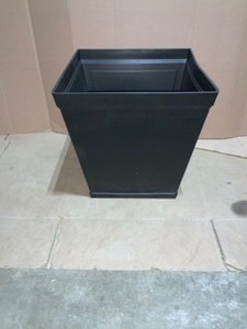 lot 13 image: Classic Home & Garden Hanover 20 in. Black Beadboard Resin Square Planter. See Pictures