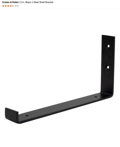 lot 14 image: (4) Crates & Pallet 12 in. Black J Steel Shelf Bracket. See Pictures