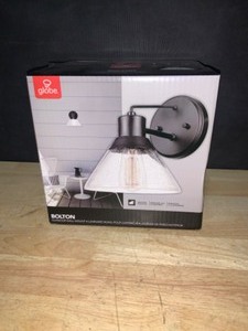 lot 15 image: Globe Electric Bolton 1-Light Matte Black Outdoor Indoor Wall Sconce. See Pictures