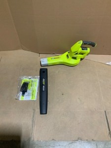 lot 28 image: RYOBI ONE 18V 150 MPH 200 CFM Cordless Battery Hybrid Leaf BlowerSweeper (Tool Only). See Pictures