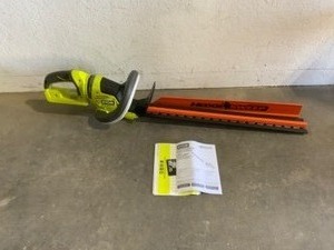 lot 39 image: RYOBI 40V 24 in. Cordless Battery Hedge Trimmer (Tool Only). See Pictures