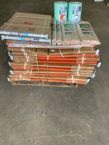 lot 48 image: Pallet of Standard and Large Heavy Duty Wardrobe Boxes, Packing Paper & Dish Foam. See Pictures