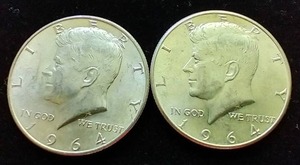 2 90% Silver Kennedy Half Dollars
