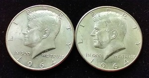 2 90% Silver Kennedy Half Dollars