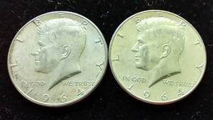 2 90% Silver Kennedy Half Dollars