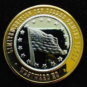 Westward Ho Silver Strike (610ths oz) American Flag Gaming Token