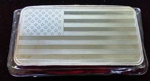 10 Oz. Silver Bar - American Flag
