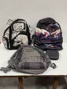 Assorted Backpacks and CD Case