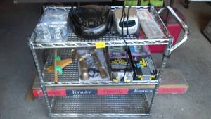 lot 467 image: Stainless Shelve with misc. Man Stuff