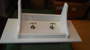 lot 472 image: White wall Shelf with hangers
