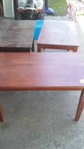 lot 492 image: Wood Table with Casters