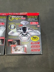 Lot of 4 BEYOND BRIGHT Beyond Bright 7.5 in. x 4.25 in. 6000 Lumens Single Pole Occupancy LED Flush Mount Motion Activated Garage Light