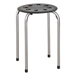 Norwood Commercial Furniture Black & Silver Stacking Stool Set, Pack of 5