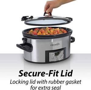 Crock-Pot CPSCVC60LL-S-A 6-Quart Cook & Carry Programmable Slow Cooker with Digital Timer, Stainless Steel