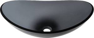 Novatto TIS-324G Bigio Glass Vessel Bathroom Sink, Clear Grey