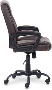 Amazon Basics Classic Puresoft Padded Mid-Back Office Computer Desk Chair with Armrest - Brown