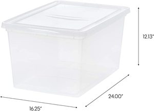 IRIS USA 58 Quart Clear Storage Boxes, 6 Pack
