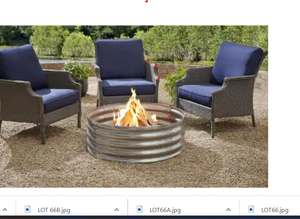 Hampton Bay 36 in. x 13 in. Round Galvanized Steel Wood Burning Fire Ring