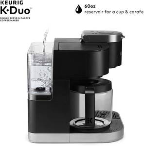 Keurig K-Duo Coffee Maker, Single Serve and 12-Cup Carafe Drip Coffee Brewer, Compatible with K-Cup Pods and Ground Coffee, Black