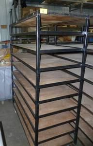 Warehousestorage cart on wheels with multiple shelves