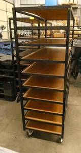 Warehousestorage cart on wheels with multiple shelves