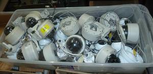 Tote full of security cameras