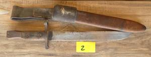 WWII bayonet knife in leather sheath relisted due to non-paying bidder