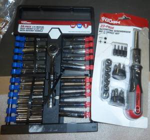 14 inch Deep socket set and screwdriver and bit set
