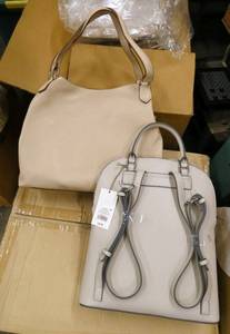 2 New womens handbags light tan and light gray